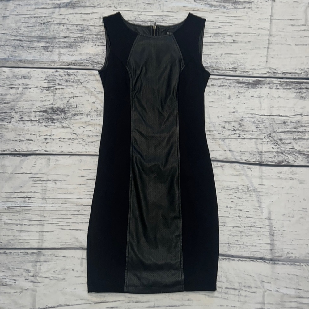 SALE Black Sleeveless Faux Leather Dress Size XS